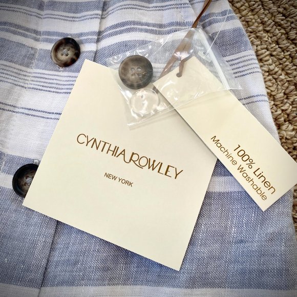 Cynthia Rowley NWT Striped Linen Midi Skirt - Picture 9 of 9